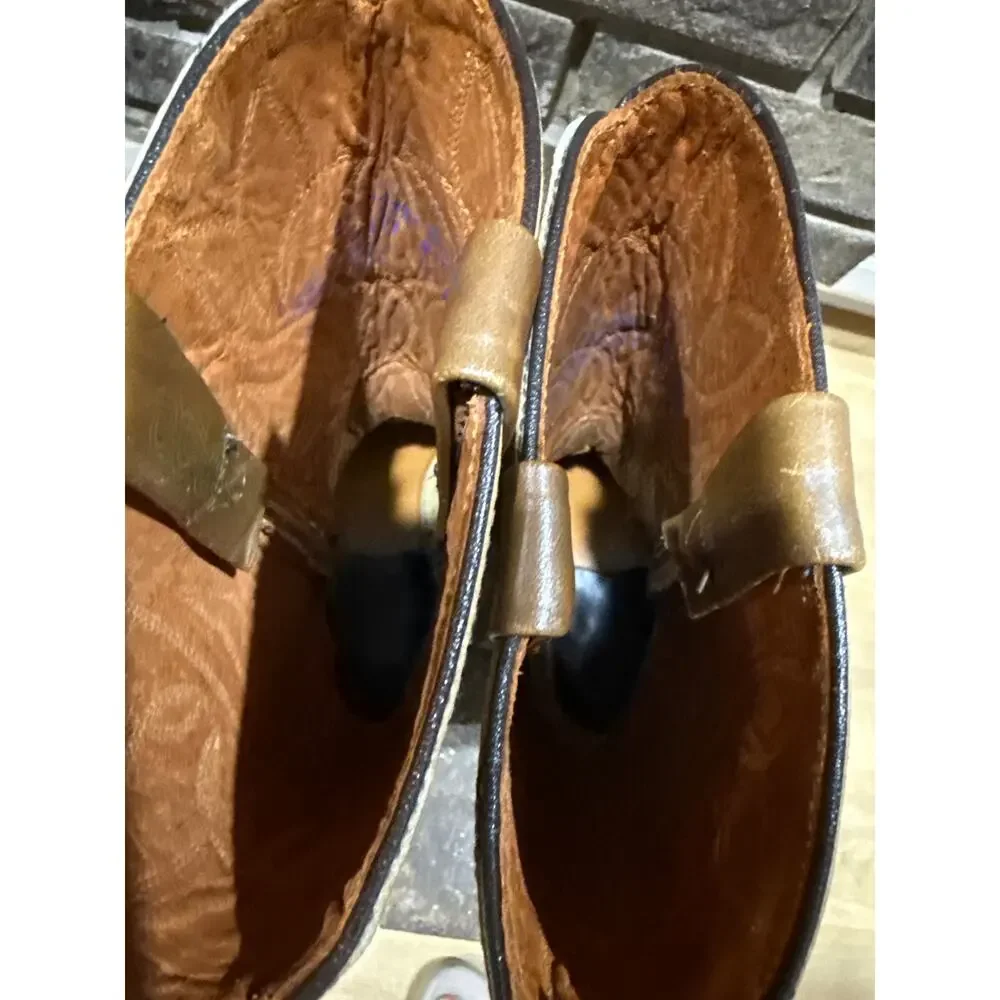 Vintage Acme Cowboy Boots Mens 8E USA Brown Leather Fits Womens 9.5-10 Wide
